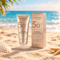 Photoaging Control Gel Cream com fundo de praia